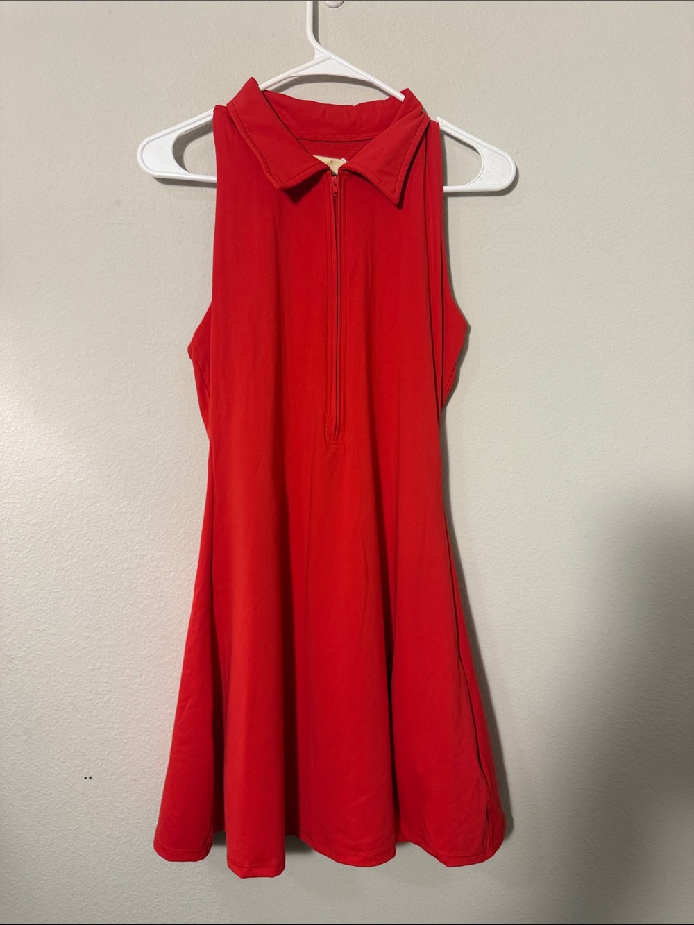 Sleeveless Red Zip-Front A-Line workout romper Dress NWT MEDIUM